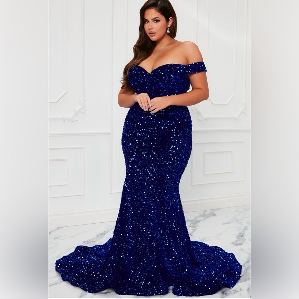 Fashion Nova Elegant Blue Sequin Dress